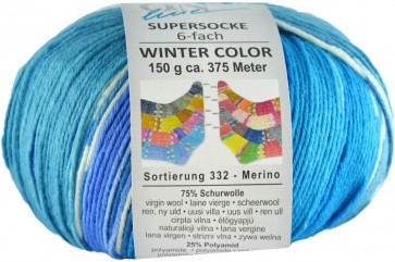 ONline Supersocke 150 merino extrafine Winter color # 2801 *6ply Sort. 332