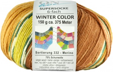 ONline Supersocke 150 merino extrafine Winter color # 2803 *6ply Sort. 332
