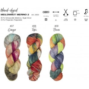 Lana Grossa Meilenweit 100 Merino Hand- Dyed # 409 Beas 4ply 100gr